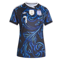 Camiseta Argentina Rodrigo De Paul #7 Segunda Equipación Replica Mundial 2026 para mujer mangas cortas
